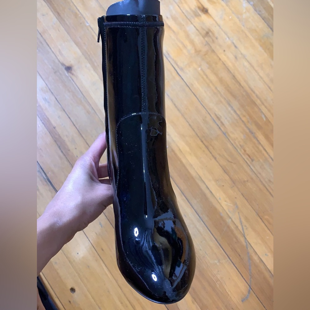 Louis Vuitton Black Patent Leather Boots. 8